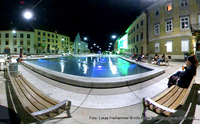 Der Brunnen am Grazer Karmeliterplatz leicht verfremdet. Graz 1. Bezirk - Innere Stadt