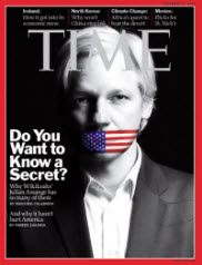 Julian Assange am Cover von Time Magazine