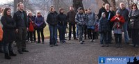 Steiermark Fanmeilen Fanlaeuten Flashmob Graz 20110219 2