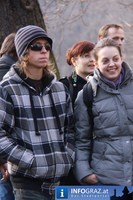 Steiermark Fanmeilen Fanlaeuten Flashmob Graz 20110219 3