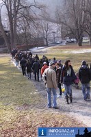 Steiermark Fanmeilen Fanlaeuten Flashmob Graz 20110219 11
