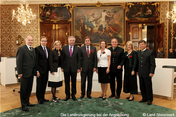 Landesregierung,Steiermark,Steirer,2011,nachderWahl,GrosseKoalition,regierungsmitglieder,Landesräte,Landesrätinnen
