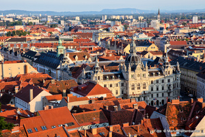 Blick vom Grazer Schloßberg auf die Altstadt (Rathaus)