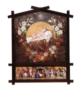 Jesus in der Krippe,Gemälde,Johanne Philippine Nathusius,nazareth,jüdisches land,stadt davids,sie gebar ihren ersten sohn,herberge,hirten auf dem felde,herde