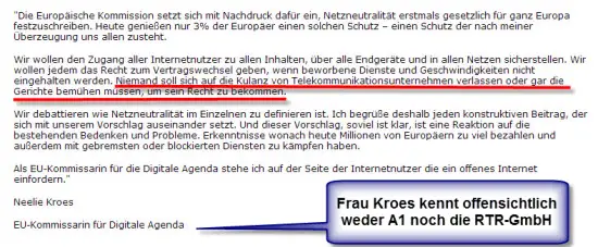Neelie Kroes,EU-Kommissarin,Digitale Agenda,a1,österreich,gesetzwidrig,steuerzahler,arbeit im internet,internetzugänge,alle provider,regeln einhalten