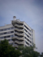 Interessante Studentenwohnheim-Feuertreppe