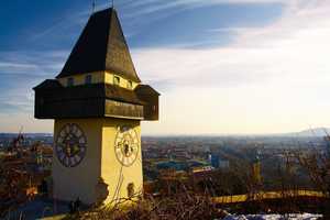 Public Viewing,erleben,Fans,Österreich,Steiermark,Uhrturm,Schlossberg,Sehenswürdigkeit,Wahrzeichen