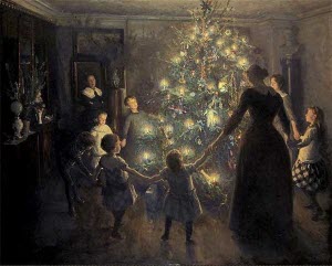 Frohe Weihnachten,Gemälde,Viggo Johansen,winterlich,weihnachtlich-religiös,bezug,zeit rund um weihnachten,gesungen,weihnachtliche bräuche,tradition,weihnachtslied