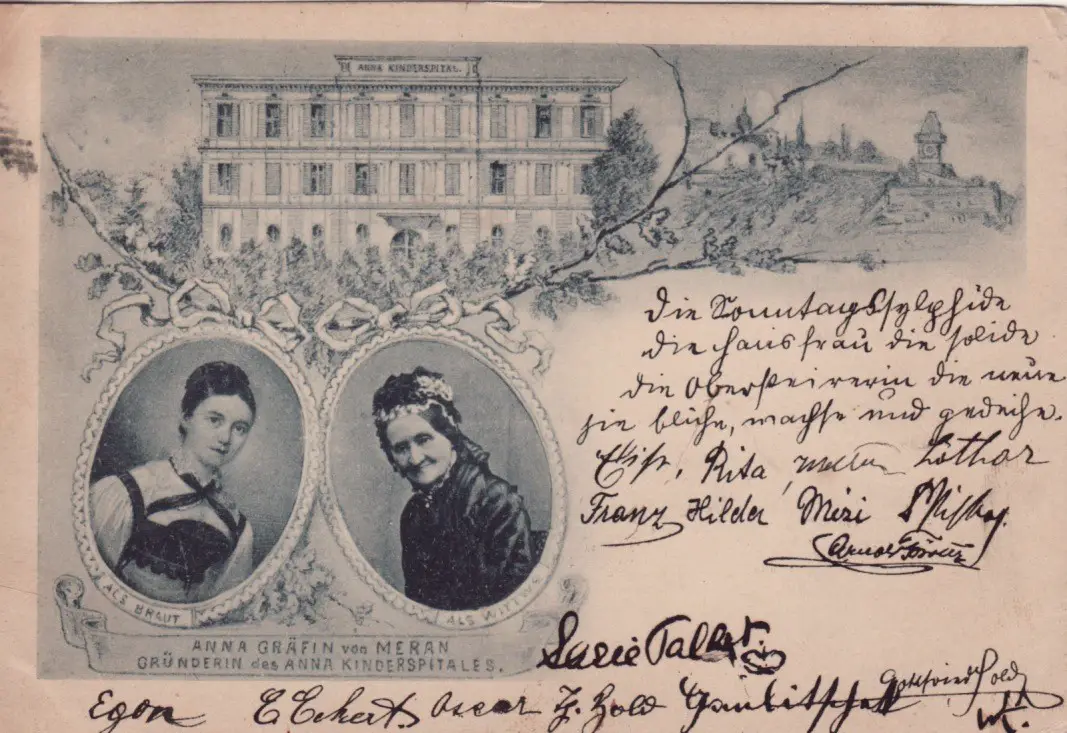 Grazer Postkarten © Manfred M. Strasser - Anna Kinderspital 1899