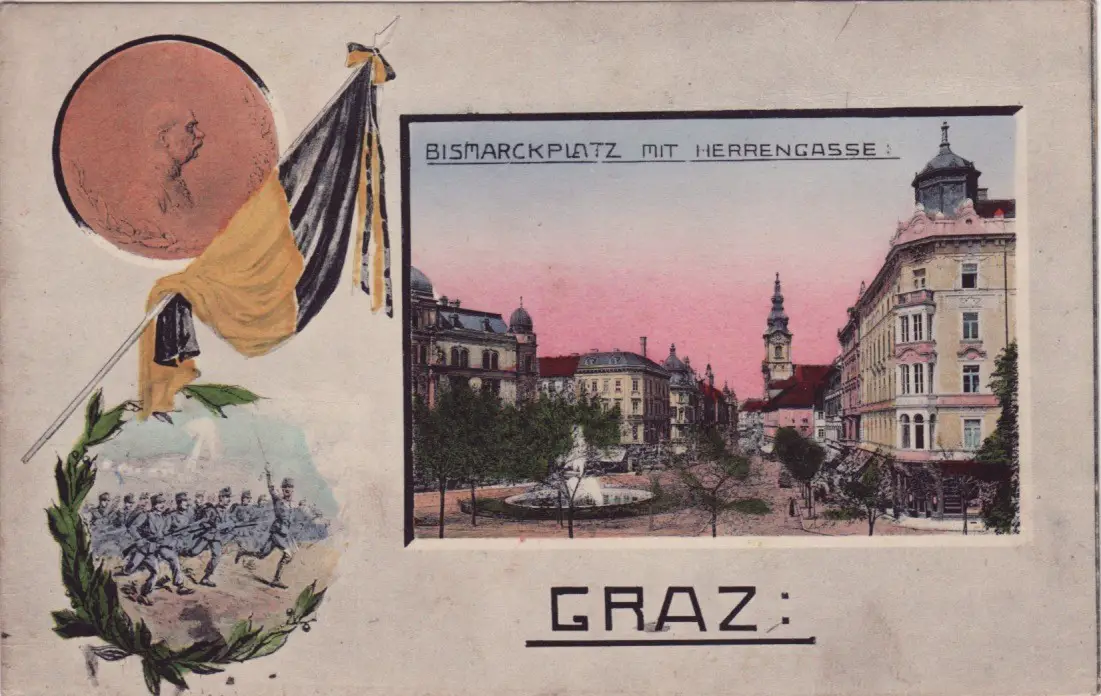 Grazer Postkarten © Manfred M. Strasser - Bismarkplatz 1919