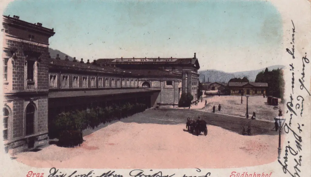 Grazer Postkarten © Manfred M. Strasser - Hauptbahnhof 1908