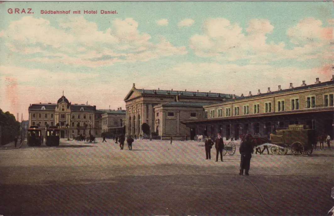 Grazer Postkarten © Manfred M. Strasser - Hauptbahnhof 1913