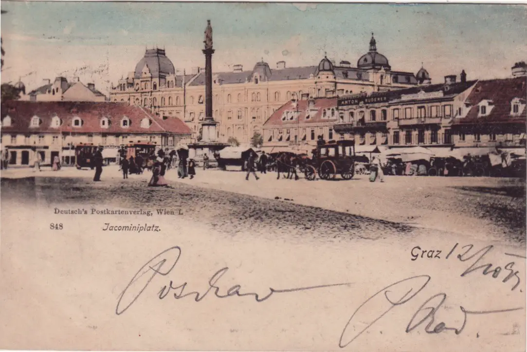 Grazer Postkarten © Manfred M. Strasser - Jakominiplatz 1899