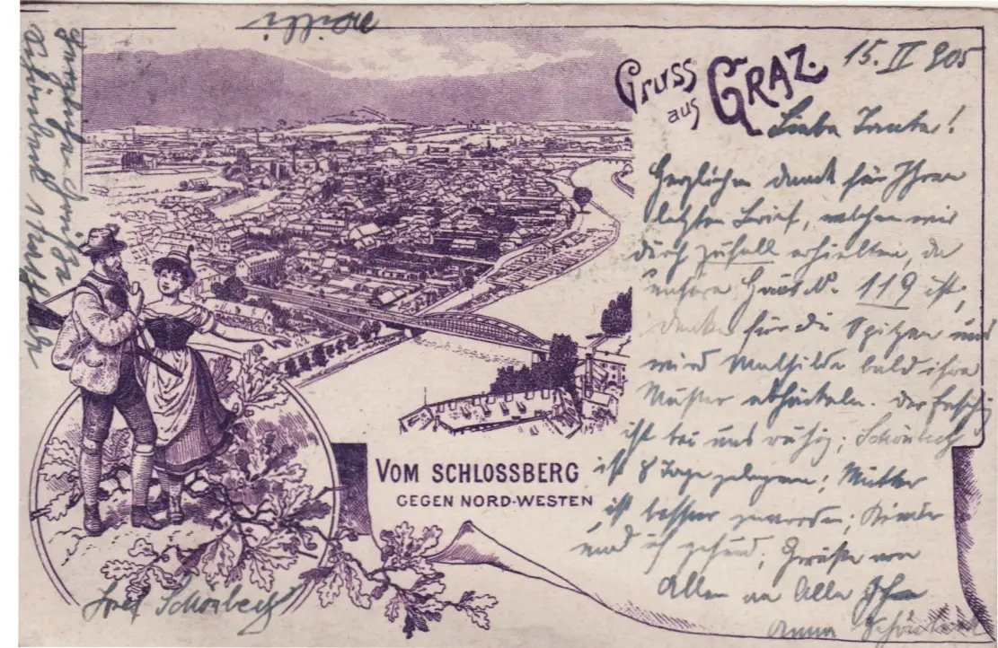Grazer Postkarten © Manfred M. Strasser - Kalvarienbergbrücke 1905
