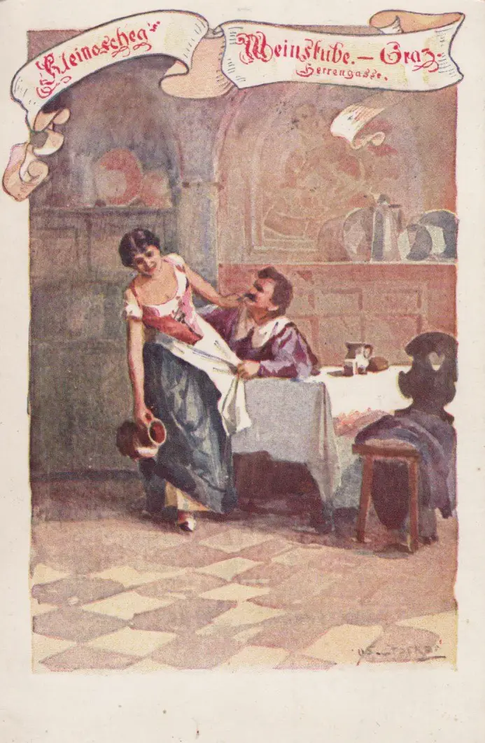 Grazer Postkarten © Manfred M. Strasser - Kleinoschegg Weinstube 1908