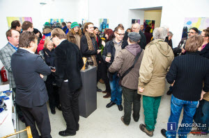 ggalerie blaues atelier Graz,4. Februar 2014,himmel über sarajevo,sladana matic trstenjak,malerin,bosnien herzegowina,vernissage,ausstellungseröffnung,thematische personal-ausstellung, bilder,flächenhaftigkeit