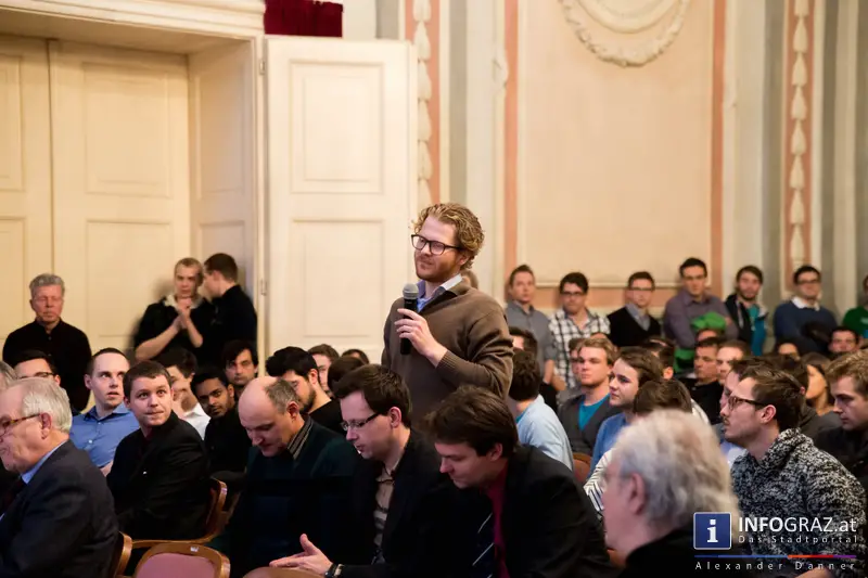 Wolfgang Schüssel im Meerscheinschlössl Graz am 11. Februar 2014 zum Thema ‚Europa im globalen Kontext‘. - 032