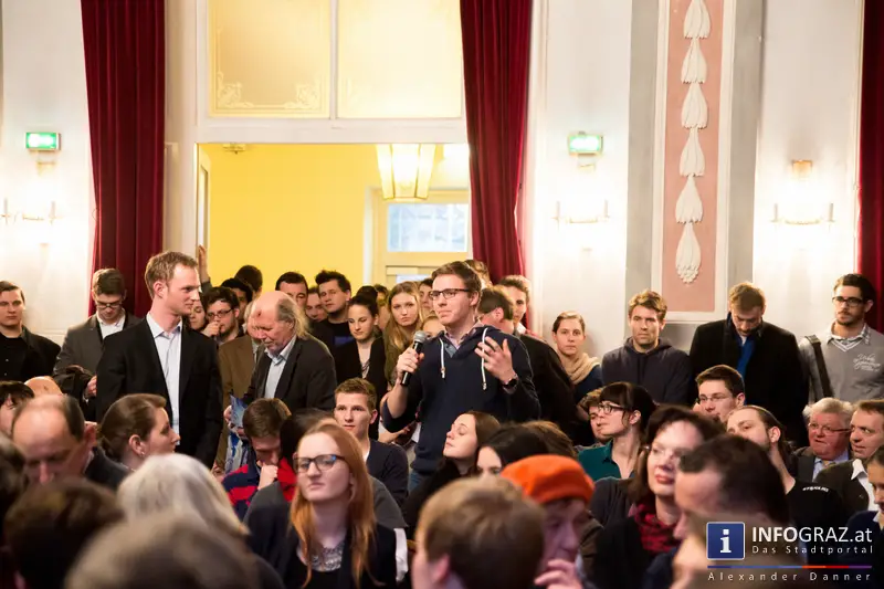 Wolfgang Schüssel im Meerscheinschlössl Graz am 11. Februar 2014 zum Thema ‚Europa im globalen Kontext‘. - 033