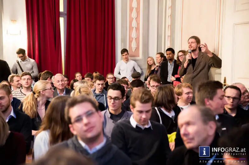 Wolfgang Schüssel im Meerscheinschlössl Graz am 11. Februar 2014 zum Thema ‚Europa im globalen Kontext‘. - 035