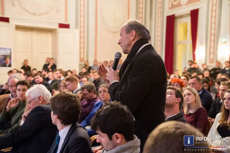 Wolfgang Schüssel im Meerscheinschlössl Graz am 11. Februar 2014 zum Thema ‚Europa im globalen Kontext‘. - 039