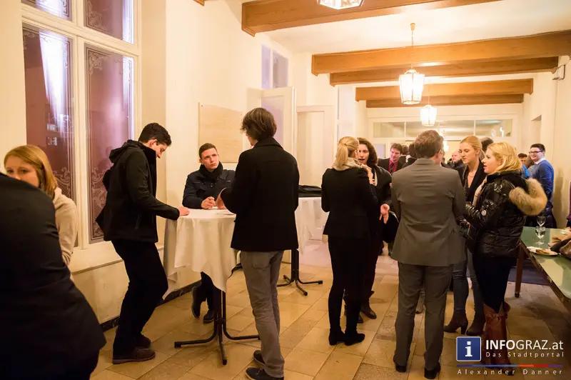 Wolfgang Schüssel im Meerscheinschlössl Graz am 11. Februar 2014 zum Thema ‚Europa im globalen Kontext‘. - 040