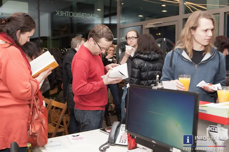 Ein Abend für Selberdenker - Lesung mit Gerhard Scheucher - Stadtbibliothek Graz-West am 25.2.2014 - 042