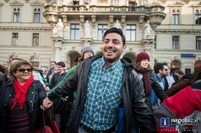 Flashmob against racisms & discrimination am Grazer Hauptplatz 20. März 2015 - 022