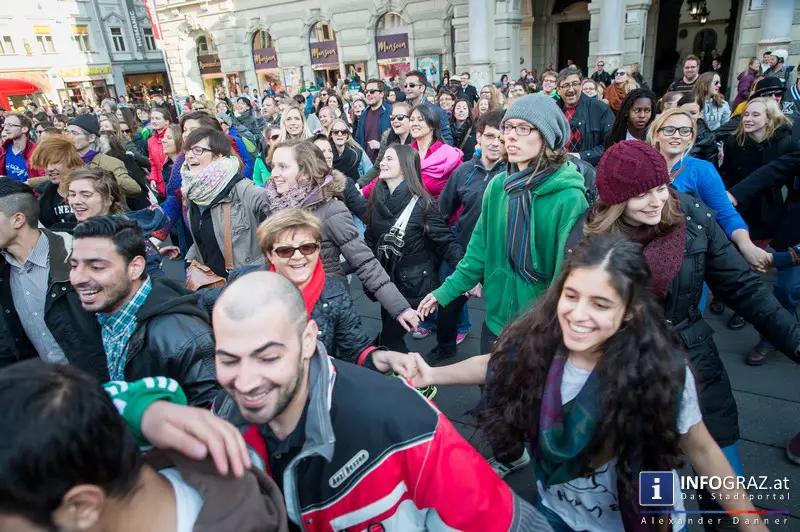 Flashmob against racisms & discrimination am Grazer Hauptplatz 20. März 2015 - 023