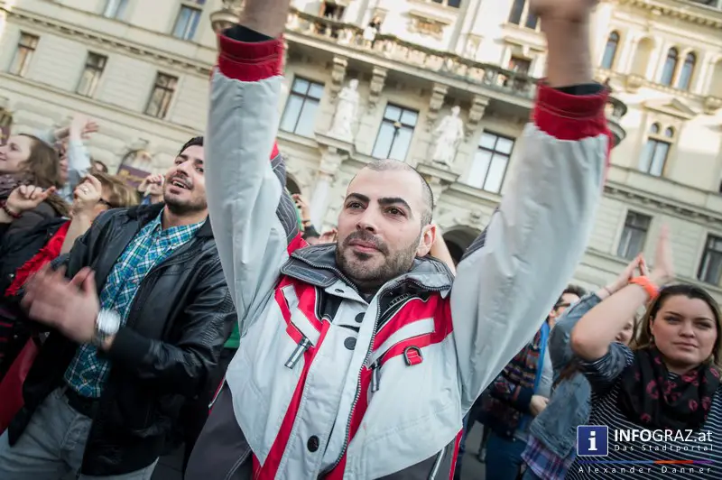 Flashmob against racisms & discrimination am Grazer Hauptplatz 20. März 2015 - 026