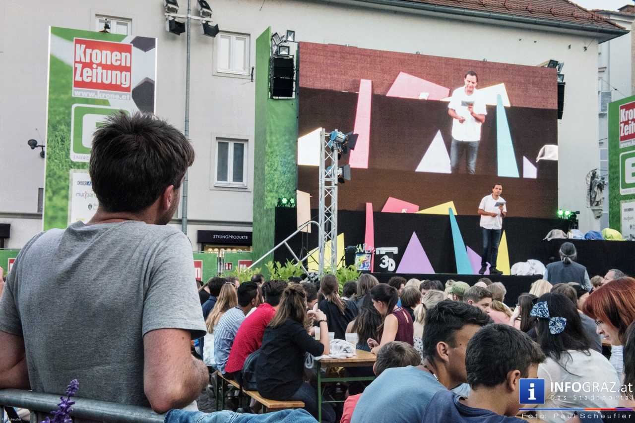 Steirischer ‚sience slam‘ am Mariahilferplatz Graz - Unterhaltung auf wissenschaftlichem Niveau - 016