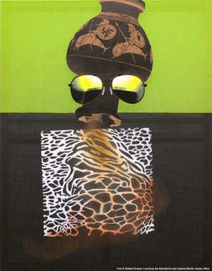 Smokey and Bunty 2016,Acryl,Tinte,Terracotta,Pulver,Jute,kunstausstellung,kunstmaler,kunstbilder,verkaufen 