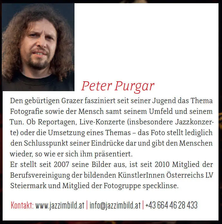 Peter Purgar, JazzimBild, Jazz im Bild,Fotograf, Künstler