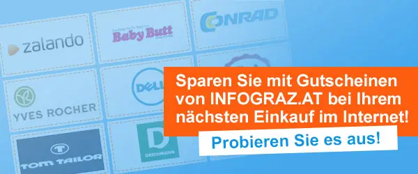 Sparen Sie mit Gutscheinen von Infograz.at bei Ihren Einkäfen im Internet